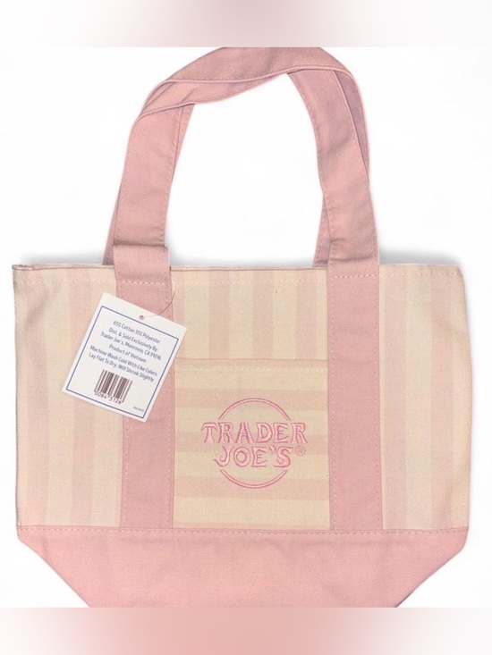 Trader Joe'S Handbags - Trader Joe’s Pink Striped Tote Bag